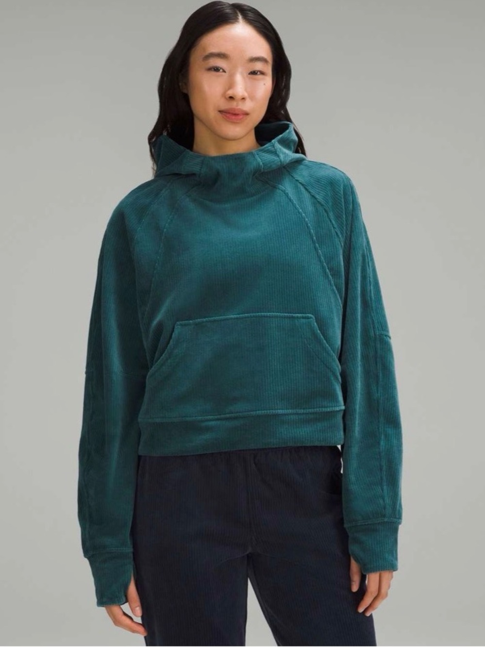 #289 Lululemon Scuba Oversized Hoodie *Velvet Cord Storm Teal Size M/L